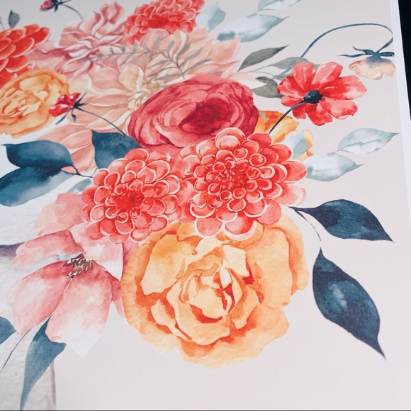 Watercolor Floral Woman Portrait Wall Art Illustration Print Poster Unframed - Picture 15 of 17